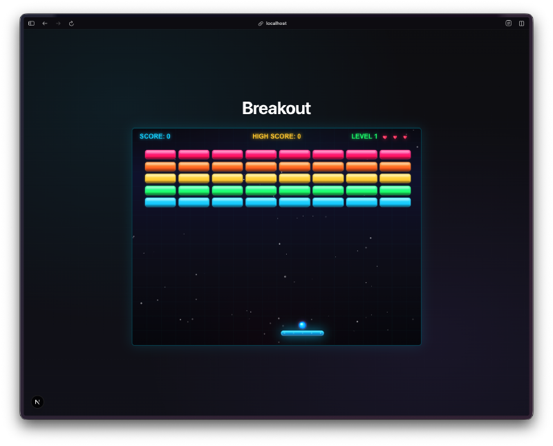 Level 1 start with full brick grid