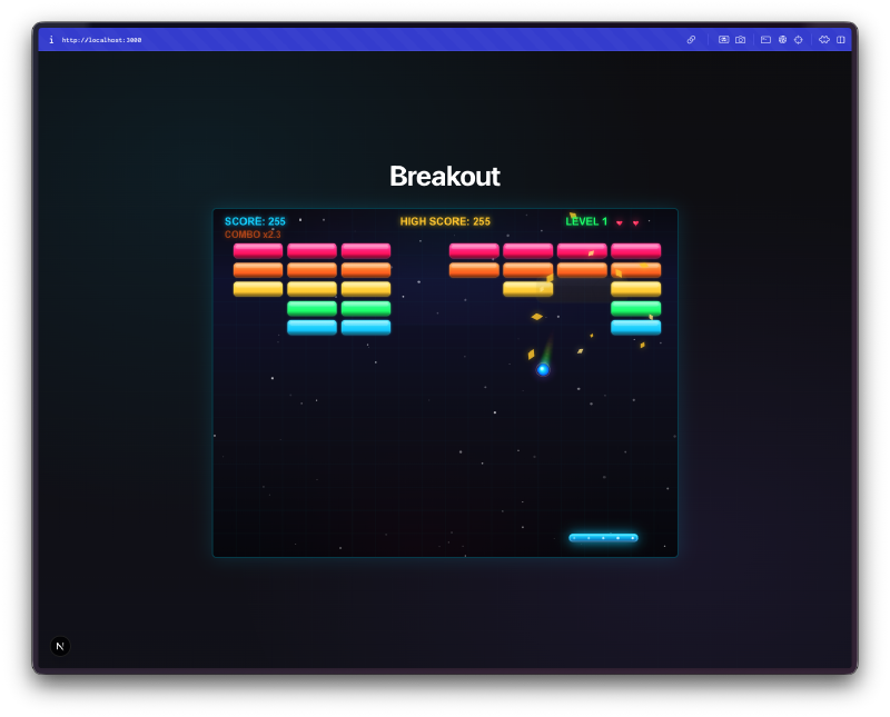 Clearing bricks with power-ups active