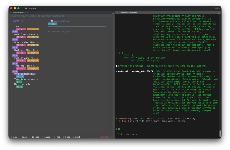 Search results for &ldquo;spiderman&rdquo; across all notes