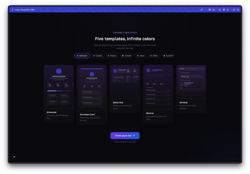 Template and theme picker