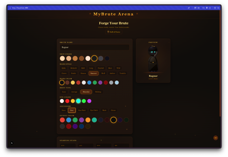 Customizing a brute named Ragnar