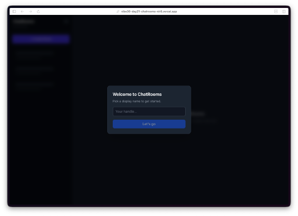30 Days of Vibe Coding - Day 21 - ChatRooms