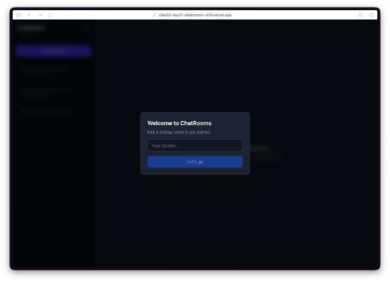 Welcome screen
