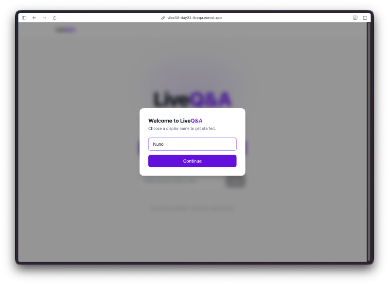 Display name prompt