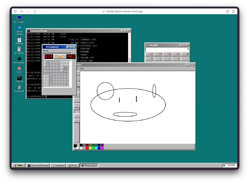 Paint and Calculator side by side