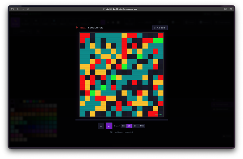 Timelapse in action with a colorful canvas