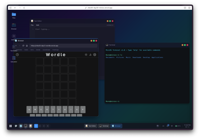Vibe30 apps running
