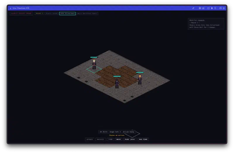Turn-based combat in Neon Fable